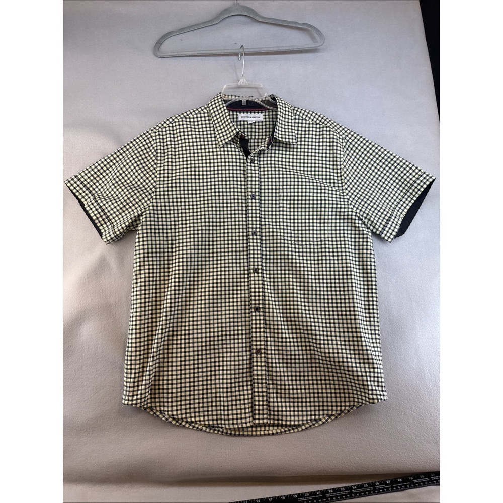George & Martha Button Down Shirt Men Size XL, Plaid, Shortsleeve, Casual